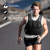 FitEngine Gewichtsweste mit verstellbarem Klettverschluss und bis zu 10 kg herausnehmbaren Gewichten für intensives Training.