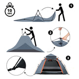 Where Tomorrow - Pop up Kuppelzelt für 3 Personen mit 10 Sek. Quick-up-Aufbau, wasserfest und wetterbeständig, ideal für Outdoor.