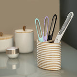 MIWIAM Nagelfeilen 3er-Set für Finger- und Fußnägel in mint, flieder, schwarz, rostfrei und langlebig im Aufbewahrungsbecher.