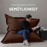 LUMALAND XXL Microvelours Sitzsack 380L 140x180 cm Braun, großer bequemer Sitzsack für Indoor, ideal zum Relaxen und Lesen.