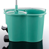 CLEANmaxx Power-Wischmopp türkis mit Zwei-Kammer-Filtersystem für streifenfreies Wischen ohne Bücken und schmutzige Hände.