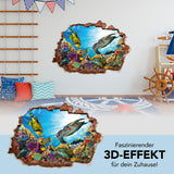 MAXXMEE Wandtattoo 3D "Meeresleben" selbsthaftendes Wandbild mit 3D-Effekt für glatte Oberflächen, das das Meeresleben realistisch darstellt.