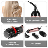 VITALmaxx Stylingbürste - 3 Aufsätze - anthrazit/rosegold mit 360° Kabel, 3 Heizstufen, drehbaren Stylingaufsätzen für Locken und glattes Haar.