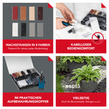 EASYmaxx Reparatur-Set Fliesen & Steinböden - 16-tlg. mit 8 Wachsfarben, kabellosem Komfort und praktischem Aufbewahrungskoffer.