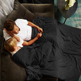 LUMALAND Wohndecke Kuscheldecke aus weichem Coral Fleece in schwarz, 220 x 240 cm, flauschig und pflegeleicht.