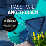 LUMALAND Sitzsack-Sofa Mittelstück Türkis mit Mix-&-Fix-Reißverschluss, 200 L Volumen und kombinerbarem modularen System.