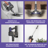 CLEANmaxx Akku-Zyklon-Staubsauger anthrazit/blau kabelloser Staubsauger mit 3-fach-Filter, Verlängerungsrohr und Wandhalterung.