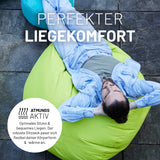 LUMALAND Sitzsack Drops (300 L) in Silbergrau, robust und atmungsaktiv für drinnen und draußen, perfekter Liegekomfort.