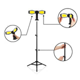 MAXXMEE LED-Strahler Universal mit 2 verstellbaren LED-Strahlern, 3 Leuchtmodi und höhenverstellbarem Stativ bis 144 cm, schwarz.