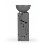 GARVIDA LED-Dekosäule Beton-Optik "Sternschnuppe" mit Pflanzschale, LED-Beleuchtung, batteriebetrieben, 59 cm hoch.