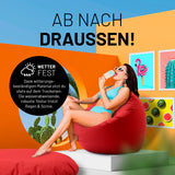 LUMALAND Sitzsack Drops (300 L) rot, wetterfest, modern, multifunktional für drinnen & draußen, leicht, robust und pflegeleicht.