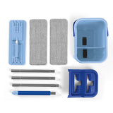 CLEANmaxx Komfort-Mopp Smart 2 Kammern-System blau mit Eimer, Mopps, Teleskopstangen und praktischem Auslassventil zum feuchten Wischen.