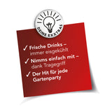 MAXXMEE Eiswürfelbehälter - 4,5l Füllmenge schwarz mit Tragegriff, Deckel und Ausguss für einfaches Schmelzwasser-Abgießen.