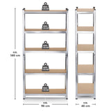 EASYmaxx 2 in 1 Schwerlastregal & Werkbank, Metallregal mit 5 MDF-Platten, 180x90x40 cm, 875 kg Traglast, 175 kg pro Ebene.