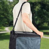 EASYmaxx Kühltasche faltbar 30 l schwarz/dunkelgrau mit Schultergurt und seitlichen Griffen, ideal für kalte und warme Getränke.