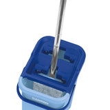 CLEANmaxx Komfort-Mopp Smart - 2 Kammern-System Eimer in Blau mit Auslassventil zum Trocknen und Befeuchten von Böden.