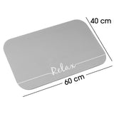 EASYmaxx Badematte Relax 40x60 cm hellgrau, saugfähig, schnelle Trocknung, Antirutsch-Unterseite, weiches Material, keine nassen Fußabdrücke.