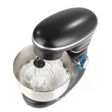GOURMETmaxx Küchenmaschine schwarz mit 6 Geschwindigkeitsstufen und Turbofunktion, Edelstahl-Rührschüssel, Rühraufsatz und Schneebesen.