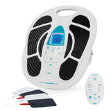 VENENWALKER Durchblutungs-Stimulator mit Fernbedienung und 4 EMS-Pads zur Muskelstimulation und Förderung der Durchblutung.