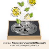 VapoWesp Pulver Lemon & Basil - aromatischer Duft aus Zitrone und Basilikum zur Aromatisierung von Kaffeeduft in der Räucherbox.