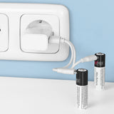 MAXXMEE Batterien wiederaufladbar AA - 4er-Set mit USB-C-Ladekabel, Ladestandanzeige und schneller 2-Stunden-Aufladung.