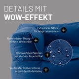 LUMALAND Sitzsack-Sofa Ecke Navyblau mit abnehmbarem Bezug, extrastarken Nähten, verdecktem Reißverschluss und wasserabweisendem Material.
