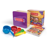 Kinderleichte Becherküche Set inkl. Messbecher-Set mit Rezeptbuch, Keksdose und farbigen Messbechern für Kinder ab 4 Jahren.