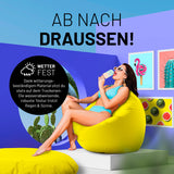 LUMALAND Sitzsack Drops (300 L) - wetterfester, gelber Sitzsack für drinnen & draußen mit robustem, wasserabweisendem Material.