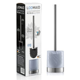 LOOMAID WC-Bürste Silikonkopf Edelstahl/anthrazit mit Bürstenhalter, borstenlos, selbstreinigend, langlebig und schmutzabweisend.