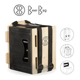 BeerBag - Das clevere Tragesystem für Bierkästen mit breiten Tragegurten und Rückenpolsterung, wandelbar zu Rucksack und Hocker.