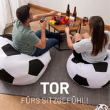 LUMALAND Luxury Fußball Sitzsack in Fußball-Design, komfortabel, hochwertig und ideal zum Chillen für alle Altersklassen.