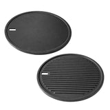 LANDMANN Modulus Grillplatte aus emailliertem Gusseisen, beidseitig nutzbar mit gerippter und glatter Fläche, 30,5 cm Durchmesser.