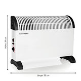 EASYmaxx Heizkonvektor weiß/schwarz, 2000 W, 3 Heizstufen, Thermostat, Turbo-Funktion, kompakt mit Griffen und Standfüßen.