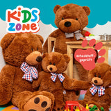 LUMALAND XXL-Teddy mit Knopfaugen - 120 cm - Braun, großer, flauschiger Plüschteddy, schadstoffgeprüft und robust für Kuschelmomente.