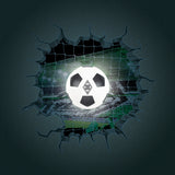 Borussia Mönchengladbach LED-Lampe in Ballform mit 3D-Wandtattoo, Fußball-Design, LED-Beleuchtung, 3D-Effekt, Touch-Sensor, Timer-Funktion.