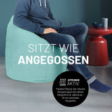 LUMALAND Luxury XL Sitzsack stylischer Beanbag Türkis mit 120L Füllung, atmungsaktiv und perfekt für modernes Wohnen und Entspannen.