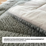 FLUFFINO® Hundedecke/Hundekissen Wildlederimitat Größe L grau mit weicher Oberfläche und rutschfester Unterseite aus Wildlederimitat.