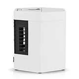 MAXXMEE Luftkühler mit Befeuchtung weiß, kompakt, flüsterleise, mit Wassertank und herausnehmbarem Kühl-Akku für bis zu 2,5 Stunden Betrieb.