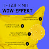 LUMALAND Sitzsack Classic XXL (380 L) gelb mit extrastarken Nähten, abnehmbarem Bezug, Abperleffekt und verdecktem Reißverschluss.