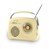 EASYmaxx Radio Retro 6V in Vanille mit Tragegriff, Teleskopantenne, analoger Frequenzanzeige und Bluetooth-Funktion im 50er Jahre Stil.