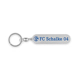 FC Schalke 04 Schlüsselanhänger - Silber mit Logo, formschön, offizielles FC Schalke 04 Produkt, ideal für Fans und Sammler.