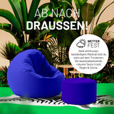 LUMALAND Sitzsack Pouf (50 L) in Royalblau, wetterfest, wasserabweisend, für In- und Outdoor, robust und pflegeleicht.