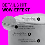 LUMALAND Indoor Outdoor Sitzhocker 25x45 cm Silbergrau mit wasserabweisendem Bezug, abnehmbar, extra starke Nähte, verdecktem Reißverschluss.