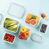 GOURMETmaxx Frischhaltedosen für Kühlschrank mit Abtropfsieb, luftdicht, auslaufsicher, verschiedene Größen für Obst und Gemüse.
