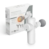 nah-vital Massagepistole mit 4 Aufsätzen für verschiedene Muskelgruppen, kompakt, kraftvoll und handlich für gezielte Massage.