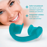 bruXane 2go - Zahnschiene mit Biofeedback gegen Zähneknirschen, türkis, 2er-Set für entspanntes, schmerzfreies Schlafen.