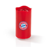 FC Bayern München LED-Echtwachskerze mit rotierender FCB-Logo-Projektion, Timer und 3 Geschwindigkeitsstufen, rot.
