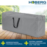 Hoberg Polster-Aufbewahrungstasche 130 x 50 x 32 cm aus wetterfestem, robustem Material mit extra langem Reißverschluss und Tragegriffen.