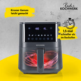 Rachs KOCHWERK Heißluft-Fritteuse Digital 4,2l mit Erinnerungsfunktion – schnell, digital, grau, vielseitig für Frittieren und Grillen.