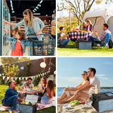 EASYmaxx Kühltasche faltbar 30 l schwarz/dunkelgrau mit Isolierung, Tragegriff und extra Stauraum für Outdoor und Strand.